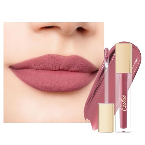 Bild von Oulac Flüssiger Matt Lippenstift, Mauve Rose Lippenstifte, Langanhaltend mit Kussechter, Intensiver Farbabgabe, präzisem Applikator, Mattem Finish, Vegan Clean Beauty 4,5 ml (M12)