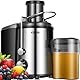 GDOR Entsafter Gemüse und Obst 800W Entsafter aus Edelstahl 76mm Großem Mund Juicer Machine 3 Geschwindigkeitsstufen Zentrifugaler Schnelles Entsaften Leicht zu Reinigen mit Bürste BPA-frei