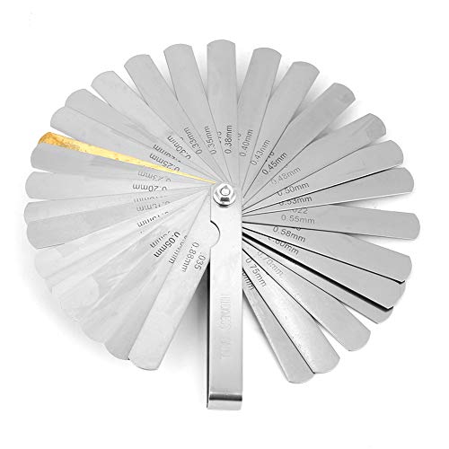 Mavaol 89mm Stainless Steel Feeler Gauge Metric & Imperial Ruler Welding Inspection Tool 0.04-0.88MM
