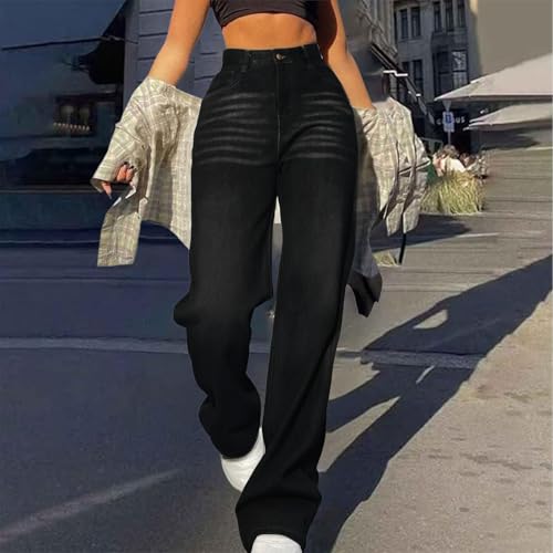 Baggy Jeans for Woman | Wide Leg High Waisted Boyfriend Jean, Petite Stretchy Pants, Straight Leg Denim Sweatpants2