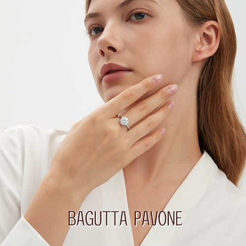 1/2/3/4 CT Round Moissanite Engagement Ring for Women,S925 Sterling Silver Solitaire Moissanite Ring with 18K Yellow/White Gold Plated,D Color VVS1 Anniversary Wedding Band4