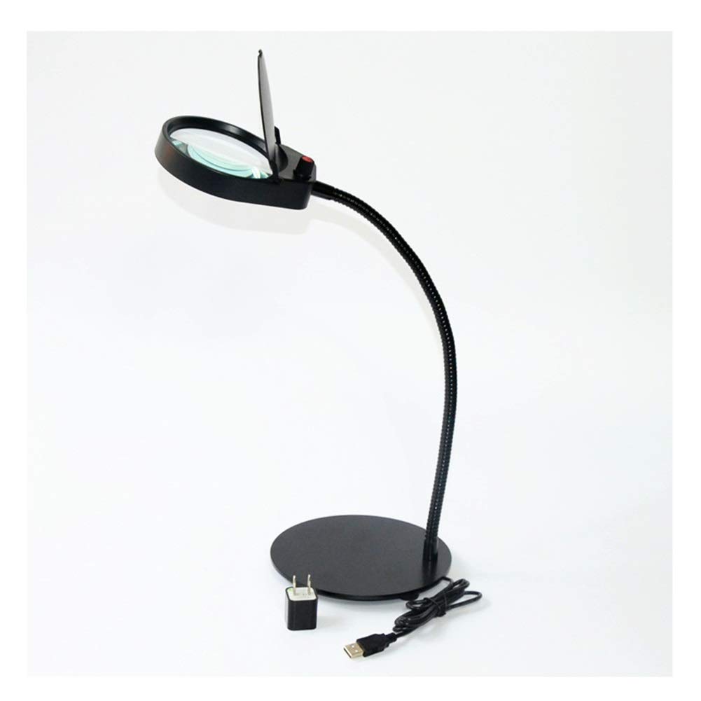 Loupe de bureau HD avec support pliable et lampe LED réglable pour lecture