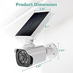 WALI-Solar-Fake-CameraDummy-Security-Camera-with-Motion-Sensor-Light-Simulated-Surveillance-Security-CCTV-Dome-Camera-Indoor-Outdoor-TCW2-SOL-2-Packs-White