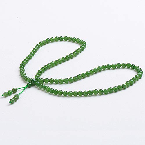 Bracelet vert en véritable jade de Hetian du Xinjiang perles 6mm de qualité supérieure - 6