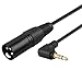 CableCreation 3 Feet Angle 3.5mm (1/8 Inch) Stereo Male to XLR Male Cable, Black