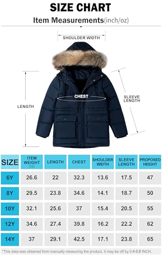 maoo garden Boys Puffer Winter Coat Big Kids Heavyweight Sherpa