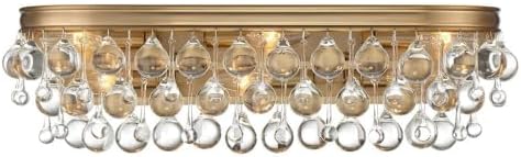 Crystorama Bathroom Calypso 6 Vanity Light, Vibrant Gold