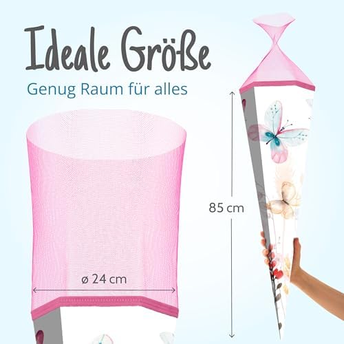 7. Bild von itenga Schultüte 85cm groß Schmetterling 6eckig Einschulung Schulanfang - Zuckertüte für Mädchen