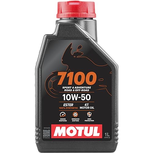 Motul 7100 10W-50 Full Synthetic Motorcycle Oil Engine Motor Lubricant 1 Liter 104097 4-Stroke JASO MA2 Road Street Off-road Adventure
