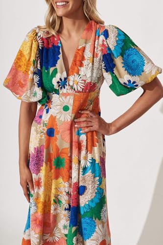 Image of Maxigerui Women's Summer Floral Maxi Dress Spring Wedding Guest Dress 2026