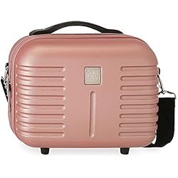 Marcas Maletas Rigidas Roll Road India Neceser Adaptable con Bandolera Rosa 29x21x15 cms Rígido ABS 9,14L