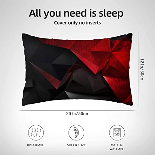 Throw Pillow 2Pcs Cases,Red And Black Abstract Background Double-Sided Printed Cushion Covers,12X20 Inch Decorative Pillowcase For Living Room Sofa #TOP2
