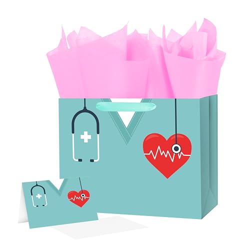 Lyforpyton 13 Nurse Graduation Gift Bag with Tissue Paper and Card