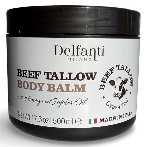 Delfanti-Milano • BEEF TALLOW with HONEY and JOJOBA OIL BODY BALM • 17.6 oz 500 ml • Made in Italy