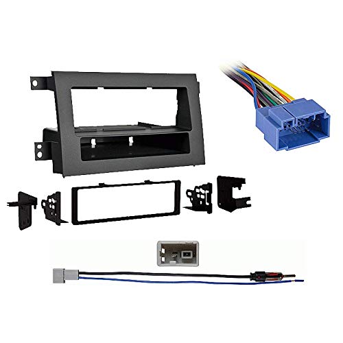 Harmony Audio Compatible with Honda Ridgeline 2005 2006 2007 2008 Single DIN Stereo Harness Radio Dash Kit Gray