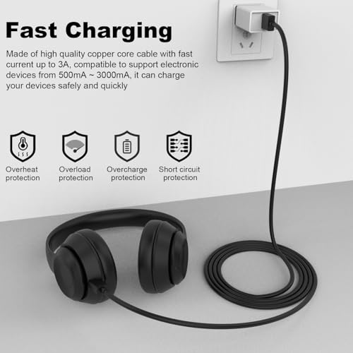Image of WH-1000XM6 Charger Cable Compatible with Sony WH-1000XM6 WH-1000XM5 WH-1000XM4 WH-1000XM3 WH-CH720N WH-CH520 WH-XB910N WF-1000XM5 WF-1000XM4 WF-1000XM3 WF-C510 WI-C100 Headphones (150cm)