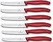 Victorinox Swiss Classic Lot de 6 couteaux de cuisine à lame dentelée Rouge