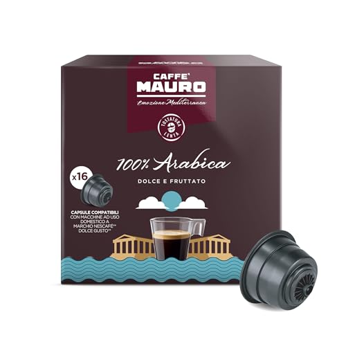 Caffè Mauro miscela 100% Arabica – intensità 5/10 – 48 Capsule, Compatibili con Macchine Nescafè®* Dolce Gusto®* (3 confezioni da 16)