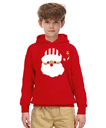 Remimi Christmas Hooded Sweatshirts Boys Novelty Holiday Casual Funny Santa Sweater Outfit 13-14 Years #TOP4