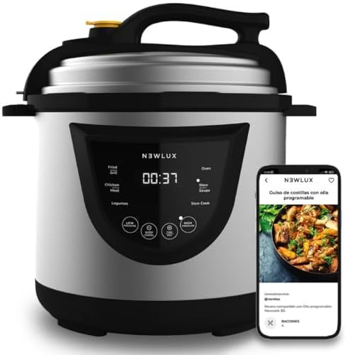 NEWLUX - Olla a Presión Programable 6L V110. Eléctrica de INOX, 1...