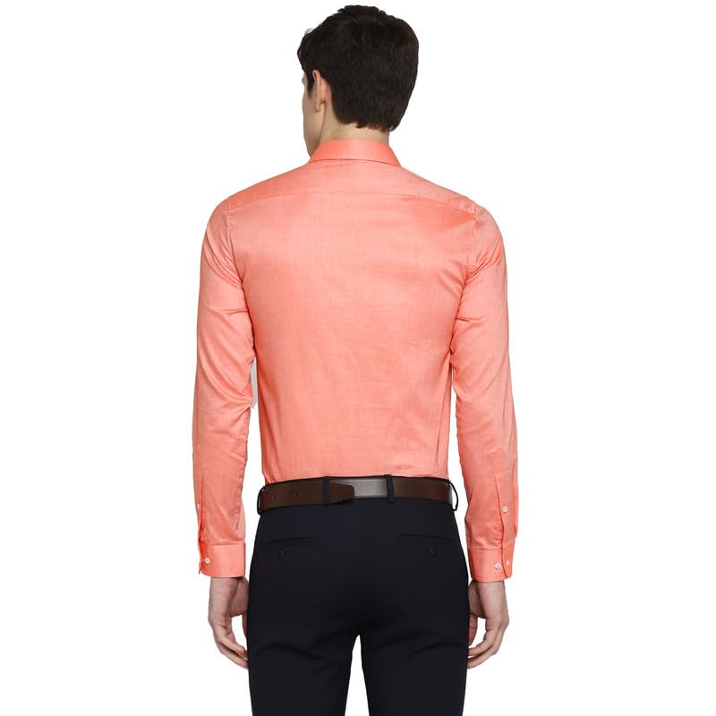 Image of Turtle Men 100% Cotton Slim Fit Lemon Solid Formal Shirt