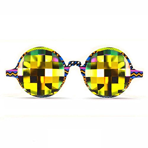 GloFX Vasos caleidoscopio Tribales - Arco Iris de los Ojos de Errores - Plana Efecto de difracción Volver caleidoscópica