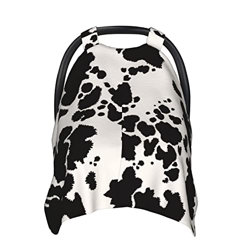 Image of Cow Prints Baby Car Seat Canopy Cover Multi Use Nursing Cover for Newborn Car Seat Canopy Mom Nursing Breastfeeding Covers Newborn Shower Gifts