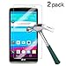 TANTEK YYY35 Bubble-Free, HD-Clear, Anti-Scratch, Anti-Glare, Anti-Fingerprint Tempered Glass Screen Protector for LG G Stylo, (2015 Edition) - 5.7" L - 2 Piece
