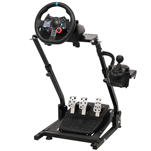 CXRCY Racing Wheel Stand Height Adjustable & Foldable Steering Wheel Stand Compatible with Logitech G920 G29 G27 G25 Gaming Cockpit (Wheel and Pedals Not Included)