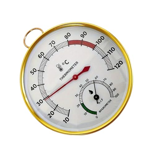 Indicador De Temperatura De Sauna - Termómetro De Sauna Fahrenheits, Hidrotermógrafo De Metal Resistente | Manómetros De Sauuna Resistentes A La Humedad Para El Baño | Hidrotermógrafos Portátiles