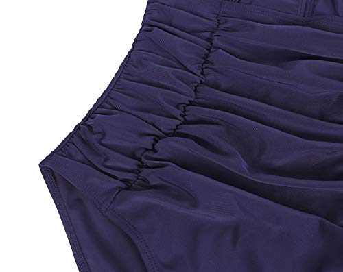 Eledobby Maiô Feminino Sólido Oceanus Com Controle De Barriga Sutiã Com Aro Maiô Peça Única Marinha