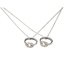 LUX ACCESSORIES A Promise is Forever BFF Matching Ring Necklace Set