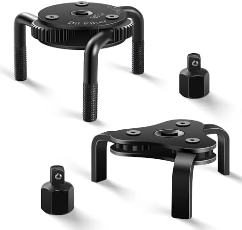 Reniteco Oil Filter Wrench Adjustable, Universal Oil Filter Removal Tool, Oil Filter Change Set 2-1/2 to 4 inch & 2-3/4 to 5-1/8 inch, 1/2" Drive for Removing Motorcycles Cars Trucks