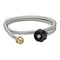 CAMPINGMOON Propane Tank Hose Adapter 4 FT QCC1/Type1 for 5-40lb Cylinder CGA600 Connection for Weber Q Grill Coleman Stove Buddy PZ-105