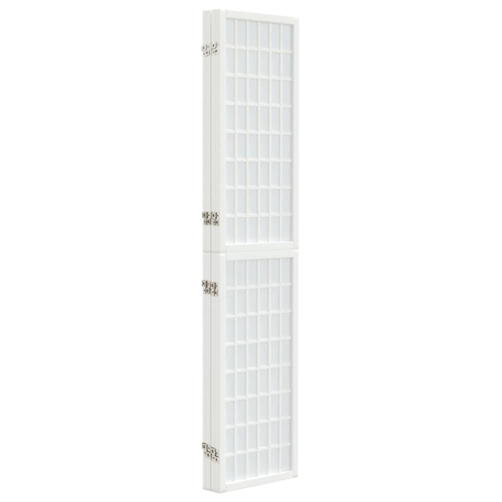 Paravento pieghevole in stile giapponese, 4 pezzi, 160 x 170 cm, bianco