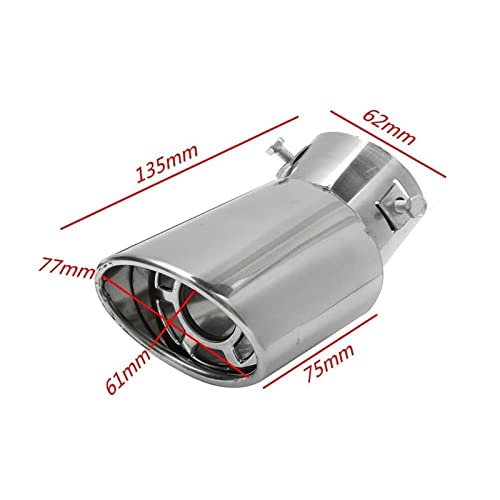 Universal Car Exhaust Muffler Tip Round Stainless Steel Pipe Chrome Exhaust Tail Throat Liner Exhaus