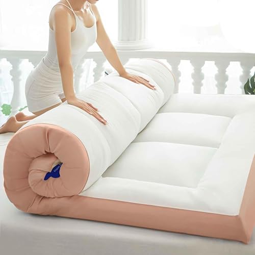 Colchón de futón japonés grueso – Almohadilla de suelo enrollable para cama individual, matrimonial y Queen, portátil, plegable, solución para dormir de viaje (120 x 190 cm)