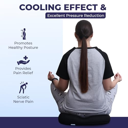 Image of Billebon Orthopedic Memory Foam Donut Pillow for Tailbone Pain| Coccyx Seat Cushion for Piles & Hemorrhoids| Sciatica| Prostate| Post-Natal| Pregnancy Pain Relief| Breathable Mesh Cover - Black