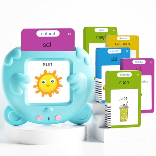 Portuguese and English Talking Flash Cards for Kids, 510 Sight Words Bilingual Learning Toys for...