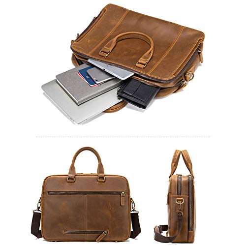 Porte-documents en cuir véritable pour ordinateur 15,6 pouces - 5