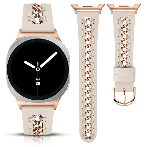 Minyee ���U�[�o���h Samsung Galaxy Watch 8 40mm 44mm/ 8 �N���V�b�N 46mm�o���h�Ή� ���ԂȂ� �����N���b�N �h���b�V�[�v���~�A�����U�[�X�g���b�v �X�e�����X�X�`�[�����^���`�F�[���t�� ���f�B�[�X �X�^�[���C�g