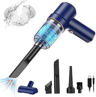 POYET Handheld Vacuum Cordless, Car Vacuum Cleaner, Mini Hand held Vacuum Cleaner, Car Hoover with Powerful Suction,Rechargeable 2 in 1 Sucking Blowing Lightweight for Home Pet Hair and Car Cleaning