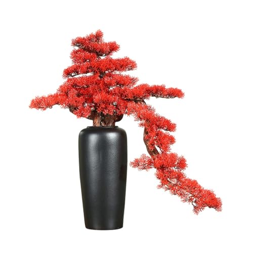 Vase en céramique pour composition florale salon et fausses fleurs vertes - 2