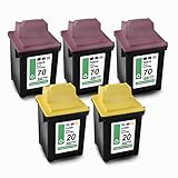 Contenu de la livraison et portée: 5x cartouche (3x Noir avec env. 35ml, 2x Couleur avec env. 30ml), Indications sur l'autonomie à 5% de couverture pour DIN A4