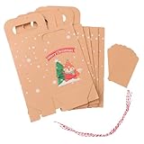 Anneome 24 Piezas Bolsa de favores víspera Marrón galleta temático bolsas de de navidad Recipiente de creativas