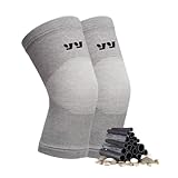 Sieafan Bamboo Knee Compression Sleeve - Bamboo Knee Sleeves for Men Women - Anti-Slip Compression Knee Sleeve - Elastic Sport Warm Knee Brace (Gray, XX-Large)