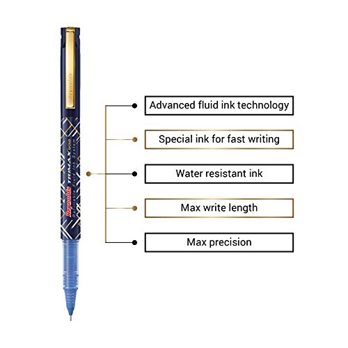 Image of Reynolds Trimax Gold Liquid Gel Pen, Needle Tip (0.5mm), Blue Ink