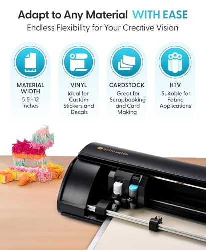 Image of Silhouette Cameo 5 Alpha Plus - 15 inch Craft & Vinyl Cutter Machine with Automatic Blade, Fast Sketch Mode & 4-Point Registration - Includes Studio Software & 100 Designs, 1-Month Subscription - Black