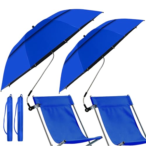 Parasol de plage compact UPF 50+ panthem orientable à 360° avec pince solide x2