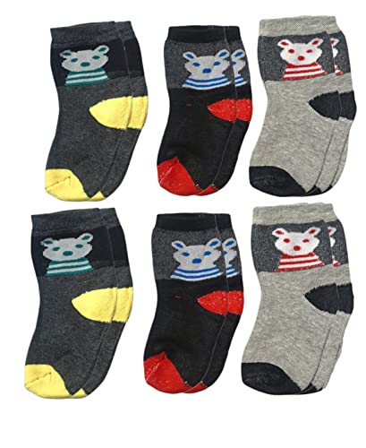 Image of Teddy Bear Design Woolen Socks For Kids Baby Boys And Baby Girls Combo Pack of 12.